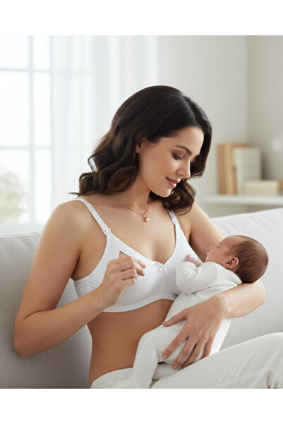 imer Women's Cotton Modal Nursing Bra Without Cups – Easy Open Design with Clips