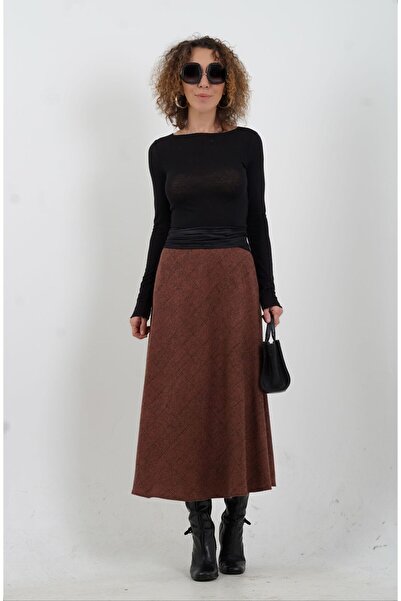 Zelish My Sister Fusta în carouri roșu-maro