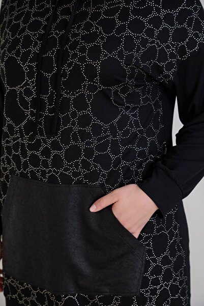 TUSSE Elegant Women's Dot Printed Plus Size Sweat Blouse