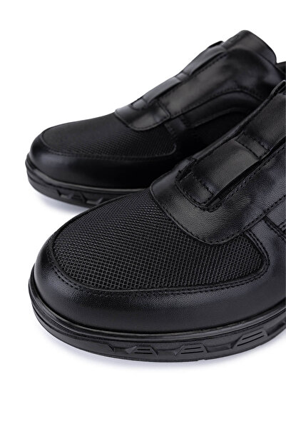 Tamer Tanca Men's Genuine Leather Black Sneakers & Sports Boots