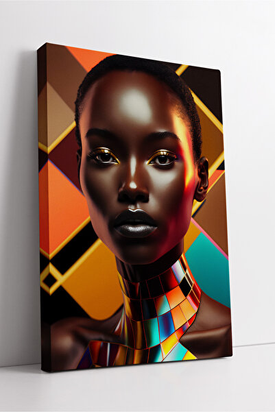 KOSS Dijital Γεωμετρική τέχνη Γυναικείο πορτρέτο Μοντέρνα ζωγραφική σε καμβά ...