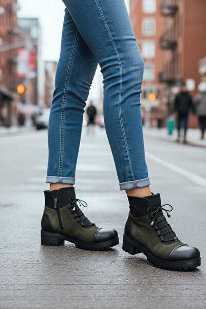 Y&D Shoes 2025 New Season Women's Stylish Boots Zippered Lace-Up Thick Sole