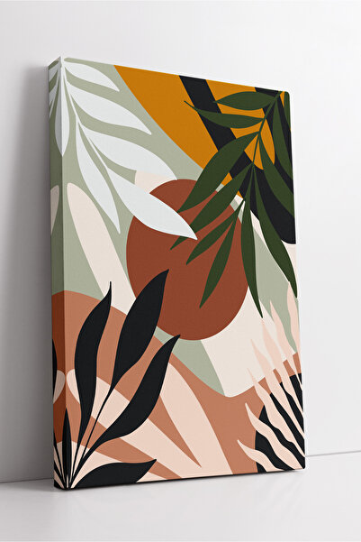 KOSS Dijital Tablou de pânză boho cu model abstract de soare și frunze – artă...