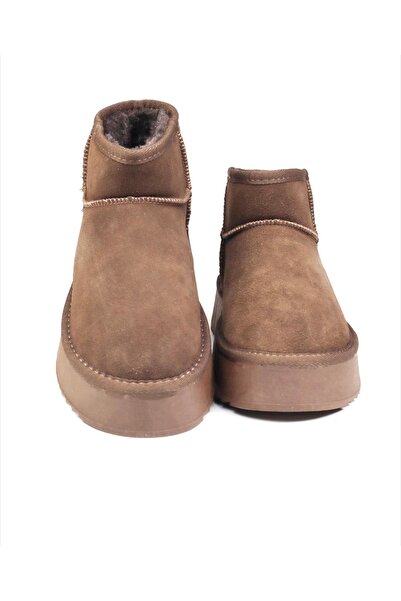 OEM Women's short fur ankle boots - warm, thick sole, casual winter style