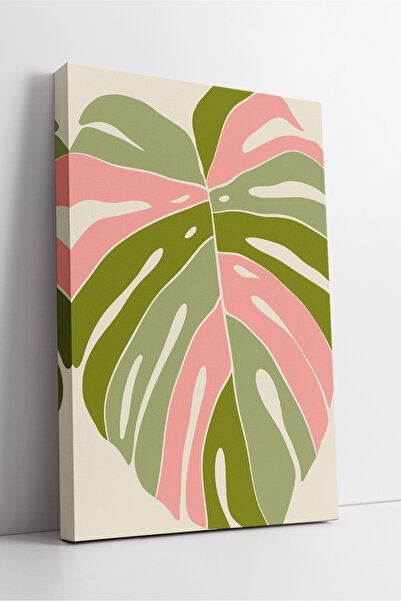 KOSS Dijital Pictură abstractă modernă minimalistă pe pânză cu model de frunz...