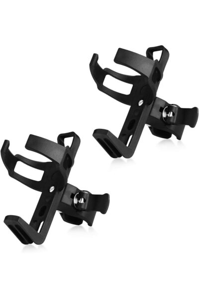 zola Water bottle holder with handlebar grip, for electric scooter, bicycle, cart, 14.5 x 14 cm, black