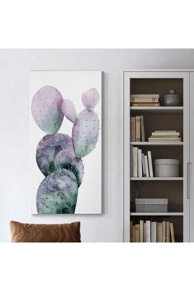 ALAYRA International Purple Spiny Cactus Wall Art – Botanical Abstract Canvas...