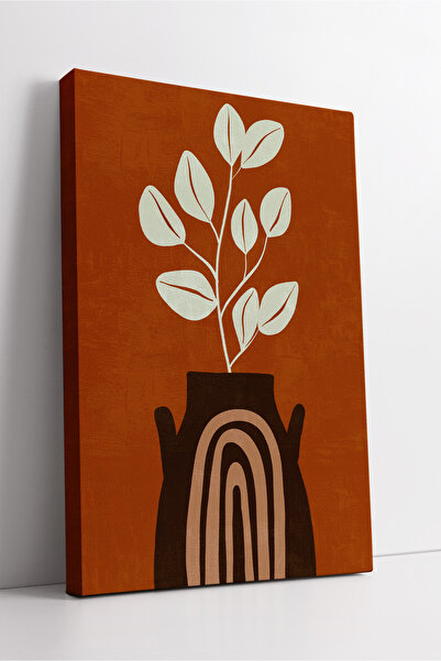 KOSS Dijital Pictură pe pânză boho cu vază din teracotă și model de plante – ...