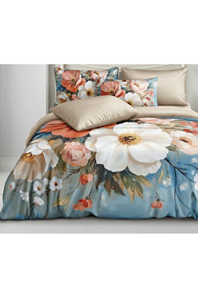 CHIRASO CHIRASO Bed Linen, Fine SATIN 4 Pieces ELASTIC Fitted Sheet 180x200 Duvet Cover 200x230 2 Pillowcases