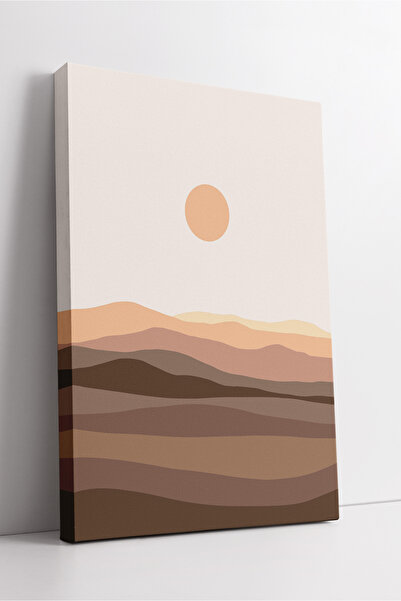 KOSS Dijital Pictură pe pânză cu peisaj abstract de munte și soare – Decor mi...