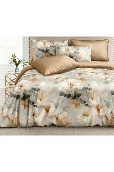 CHIRASO CHIRASO Bed Linen, Fine SATIN 4 Pieces ELASTIC Fitted Sheet 180x200 Duvet Cover 200x230 2 Pillowcases