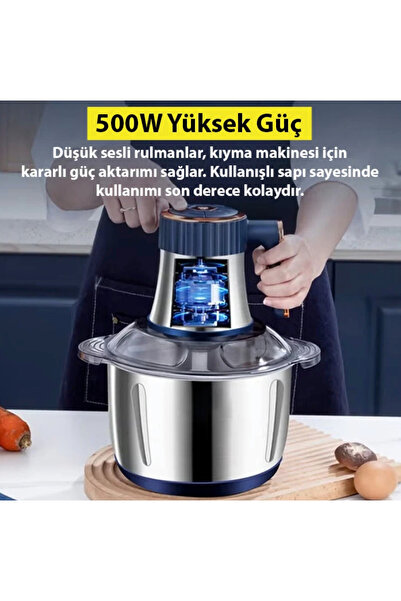 Bowie 5 Lt Çelik Çok fonksiyonlu hamur yoğurma kıyma makinası blender Meyve doğrayıcı rondo