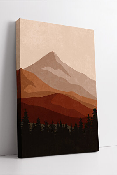 KOSS Dijital Pictură pe pânză cu peisaj de munte și pădure boho – decorare mi...