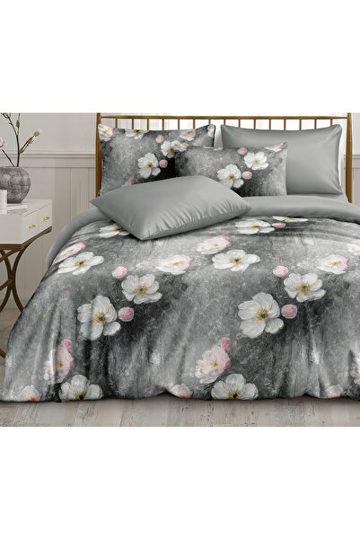 CHIRASO CHIRASO Bed Linen, Fine SATIN 4 Pieces ELASTIC Fitted Sheet 180x200 Duvet Cover 200x230 2 Pillowcases
