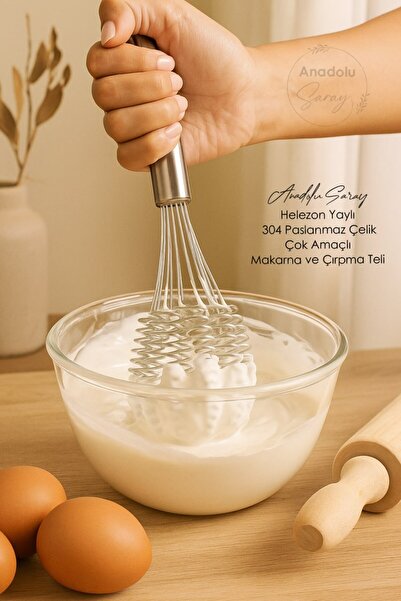 Anadolu Saray Coil Spring 304 Stainless Steel Multi-Purpose Pasta and Whisk