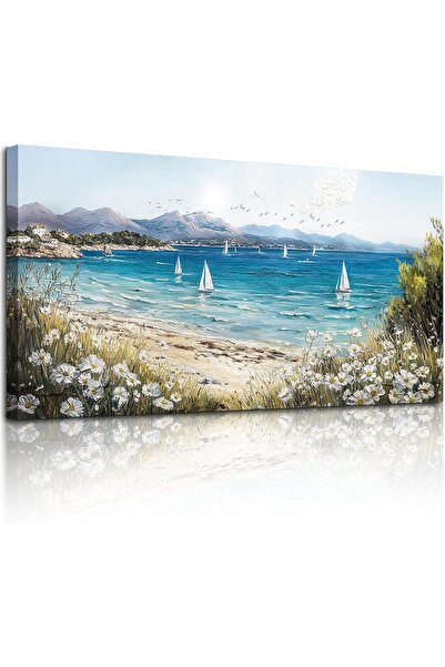 Emoda home Trove لوحة فنية جدارية مؤطرة من القماش لمنظر ساحلي (60×120 سم) - م...
