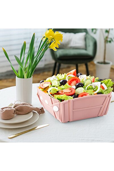 mediLOGIC Foldable plate, tray or bowl, BPA free, food grade silicone, camping, 28cm, pink, mediLOGIC™