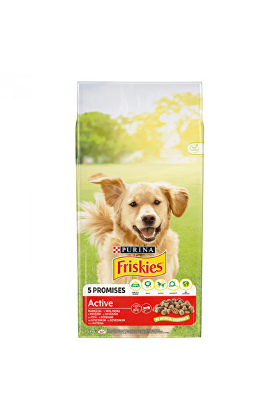 Friskies Purina Hrană uscată pentru câini adulți, carne de vită, 15 kg