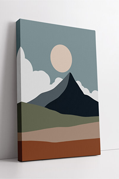 KOSS Dijital Tablou de pânză minimalist boho cu vedere la soare și la munte D...