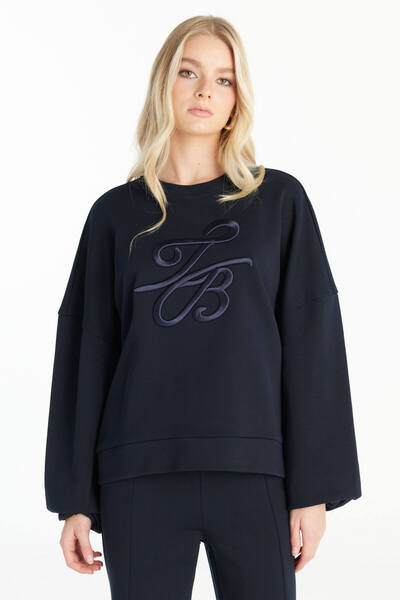 Ted Baker LACİVERT SARGI NAKIŞLI SWEATSHİRT