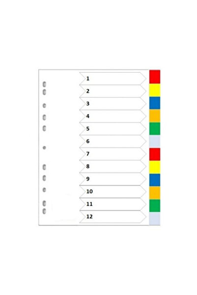 OFİS A4 Separator 1-12 Color Pp Bookmark