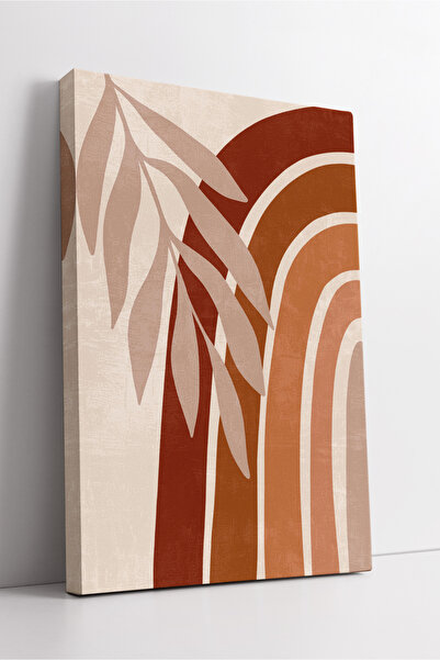 KOSS Dijital Tablou de pânză cu model abstract Boho cu curcubeu și frunze – D...