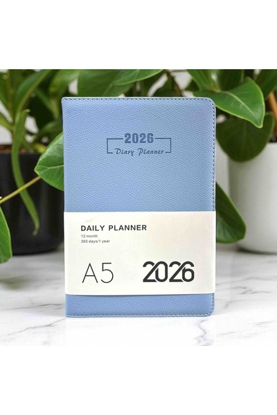 Limmy Agenda 2026 Agenda zilnică texturată în culori pastel A5 (15x21 cm) - Albastru