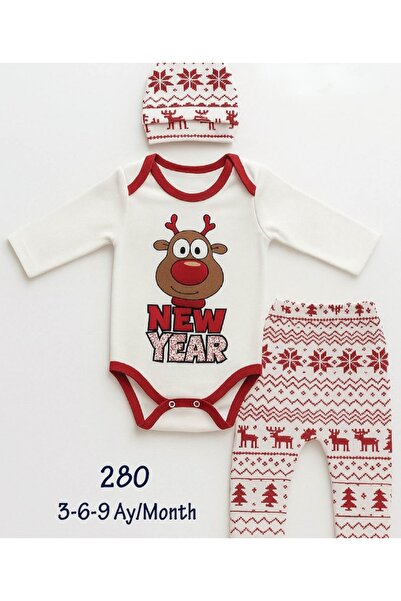 ARBİ kids Unisex Baby Merry Christmas Pajama Set with Beanie Hat Gift Set