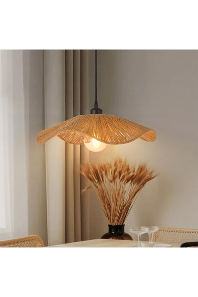 Sumkyle 40cm Small Boho Woven Twine Pendant Light Modern Ceiling Hanging Light Handwoven Chandelier