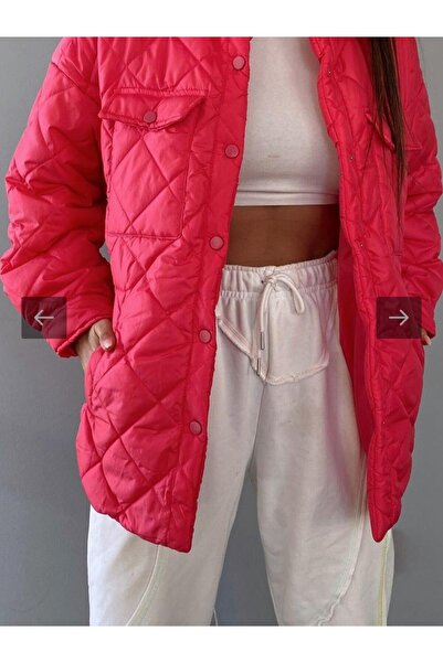 MODALİST Pink waterproof jacket with baklava pattern