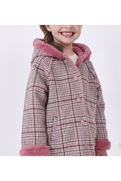 MAYORAL Checked coat with Hooded