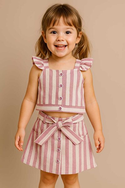 VİYOLİNA Linen Striped Suit