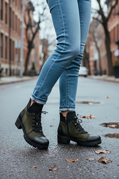 Y&D Shoes 2025 New Season Women's Stylish Boots Zippered Lace-Up Thick Sole