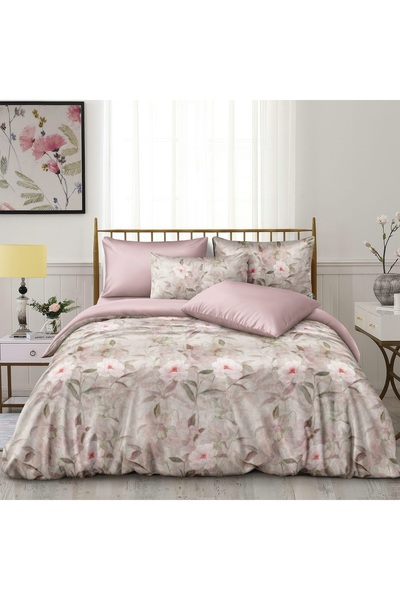 CHIRASO CHIRASO Bed Linen, Fine SATIN 4 Pieces ELASTIC Fitted Sheet 180x200 Duvet Cover 200x230 2 Pillowcases