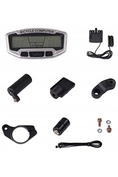 zola Digital bicycle speedometer, 28 functions, LED screen, waterproof, mounting system included, gray
