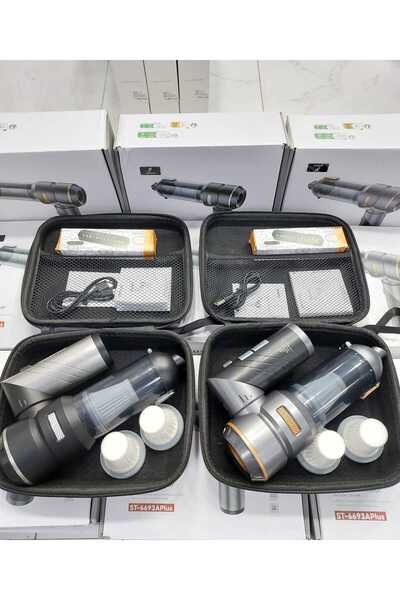 Yüksek Güçlü Kablosuz Süpürge – 6000 mAh, 3 Filtre, Aparatlı, Torbasız Araç İçi Süpürge