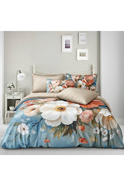 CHIRASO CHIRASO Bed Linen, Fine SATIN 4 Pieces ELASTIC Fitted Sheet 180x200 Duvet Cover 200x230 2 Pillowcases
