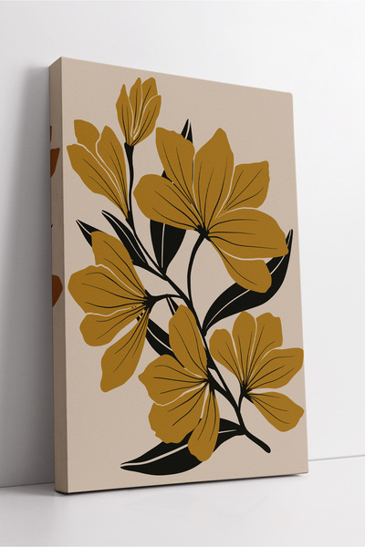 KOSS Dijital Διακοσμητικός πίνακας σε καμβά σε στυλ Boho με κίτρινα λουλούδια...