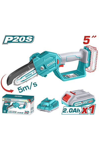 TOTAL - Electric pruning saw - 5" (13 cm) - 20V (Includes battery and charger)