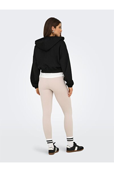 ONLY Onlscarlett Life Ls Zip Hood Swt Noos Women's Black Sweatshirt - 15346449