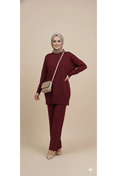 cemo Knitwear Tunic Trousers Hijab Suit