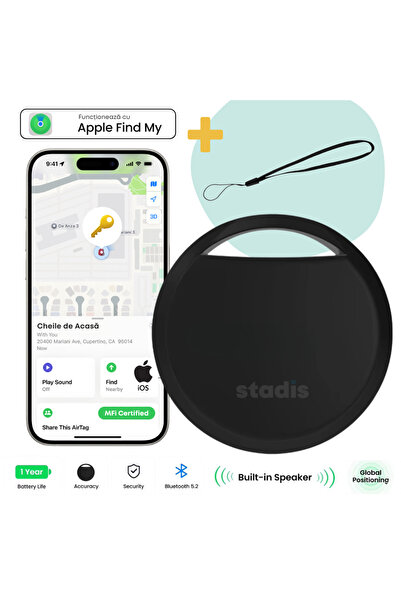 STADIS STADIS™ T13-Pro Anti-Lost Device, iPhone Compatible, FindMy Global Coverage, Lanyard