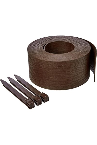 Amazon basics Landscape Edging Rolls with Stakes - 12.7 cm, Brown