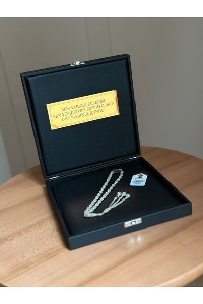 Kehribarstore Gümüş Tesbih 925 Ayar Gümüş Özel Yazılı Erkek Hediye Sertifikal...