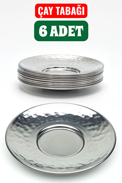 Binbir Trend Paslanmaz Çelik Çekiç Dövmeli Çay Tabağı 10 cm – 6 / 12 / 50 / 1...