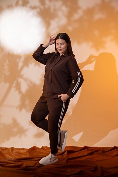 Roxxlen Двукомпонентен спортен екип с качулка за големи размери