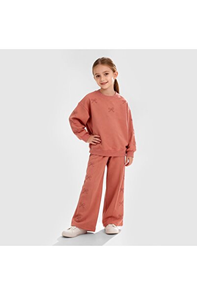 Lmn 2-Strand Lycra Girls' Set with Embroidered Bow Detail