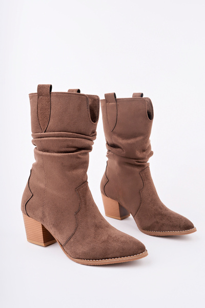 Madam Tarz Cng-400 Thick Heel Bellows Short Boots