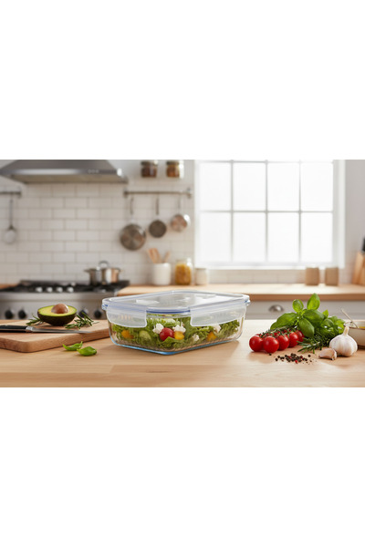 Borart Optik Desenli Saklama Kabı 1040 cc - 46304