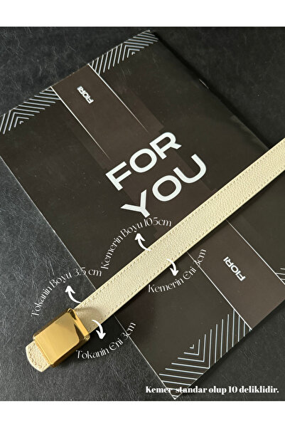 Fiori Cornered Buckle Women's Belt, Pants Belt, Jacket Belt, Dress Belt